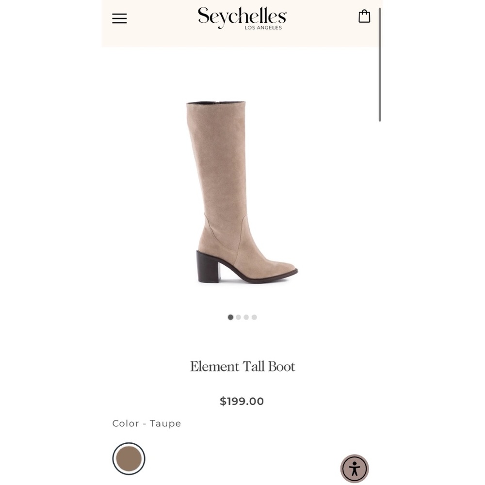 Seychelles Element Knee High Tall Boot, Genuine Suede Leather in Taupe size 6 - Picture 2 of 12